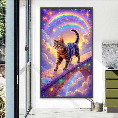Rainbow Cat - Full Round Drill Diamond Painting 40*70CM