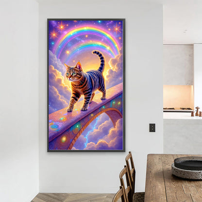 Rainbow Cat - Full Round Drill Diamond Painting 40*70CM