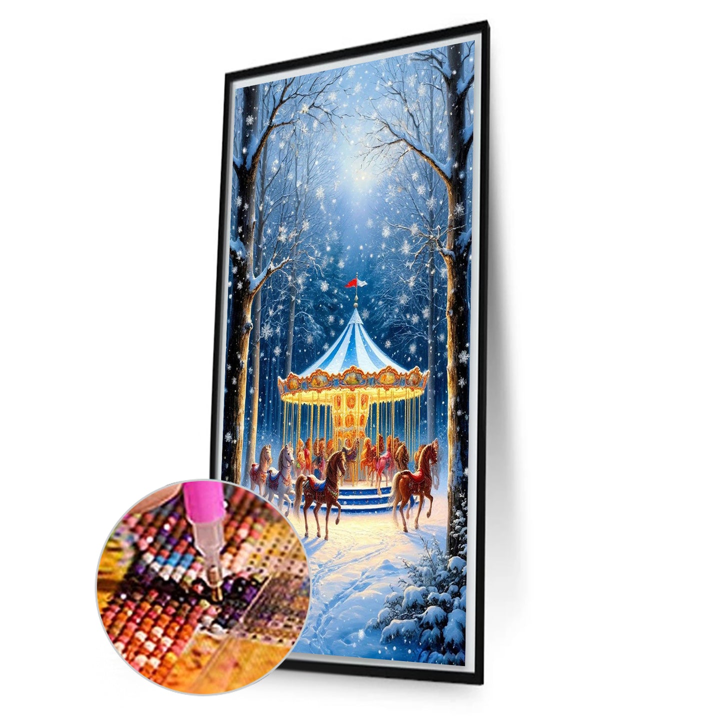 Snowy Carousel - Full Round Drill Diamond Painting 40*70CM