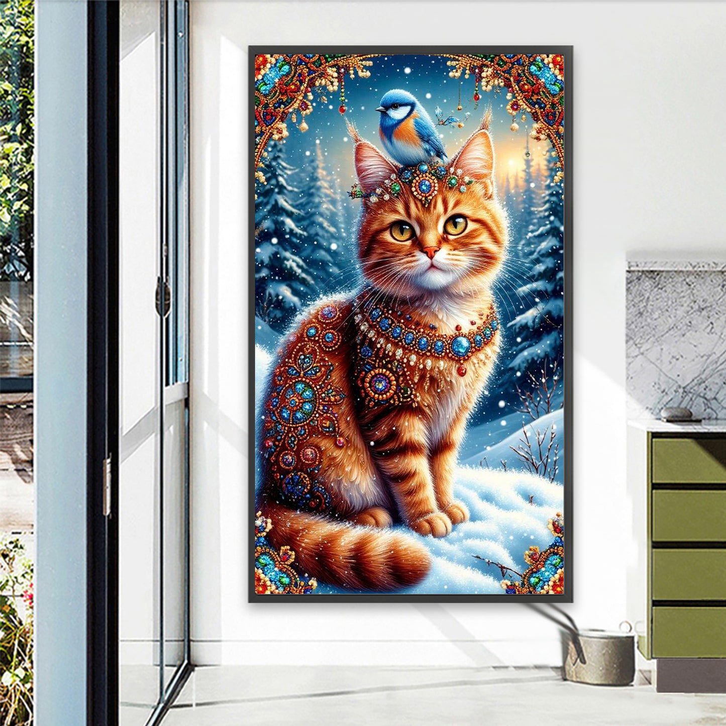 Cat - Full Round Drill Diamond Painting 40*70CM
