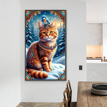 Cat - Full Round Drill Diamond Painting 40*70CM