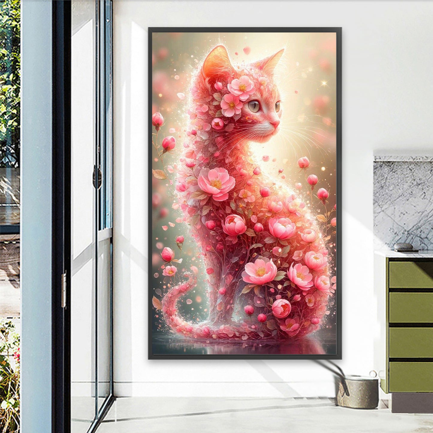 Flowers And Cats - Full Round Drill Diamond Painting 40*70CM