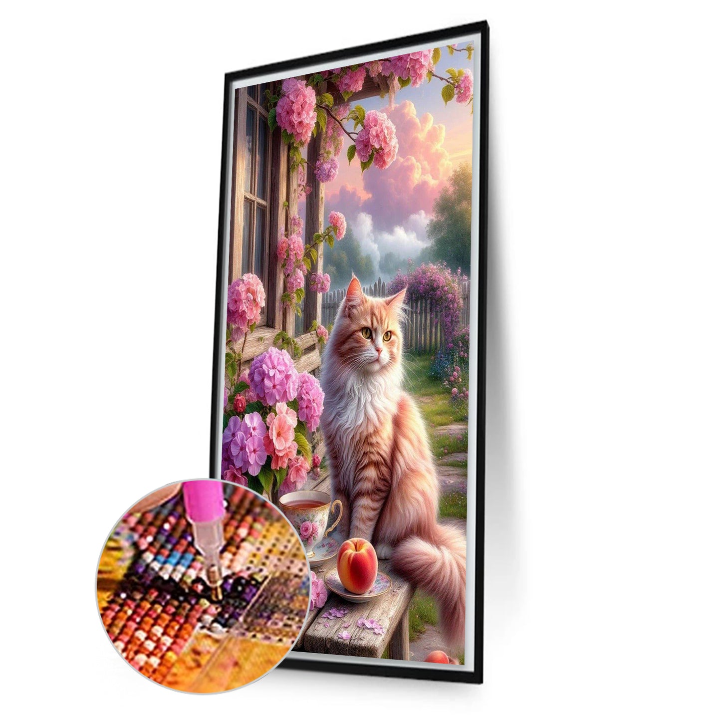 Flowers And Cats - Full Round Drill Diamond Painting 40*70CM