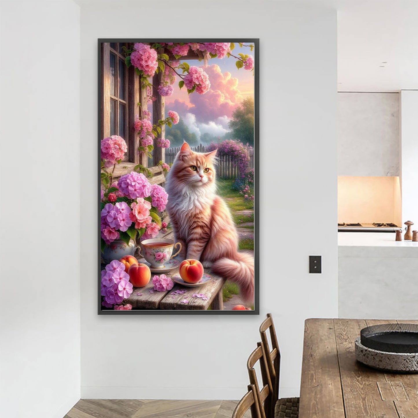 Flowers And Cats - Full Round Drill Diamond Painting 40*70CM