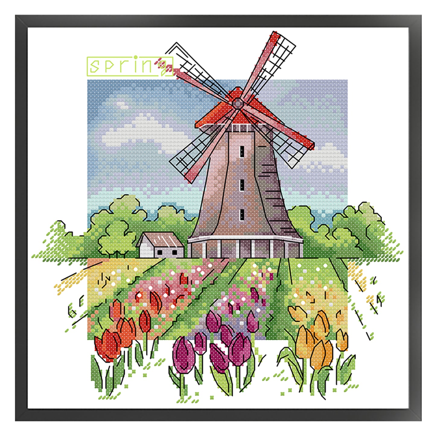 Spring - 14CT Stamped Cross Stitch 26*26CM (Joy Sunday)