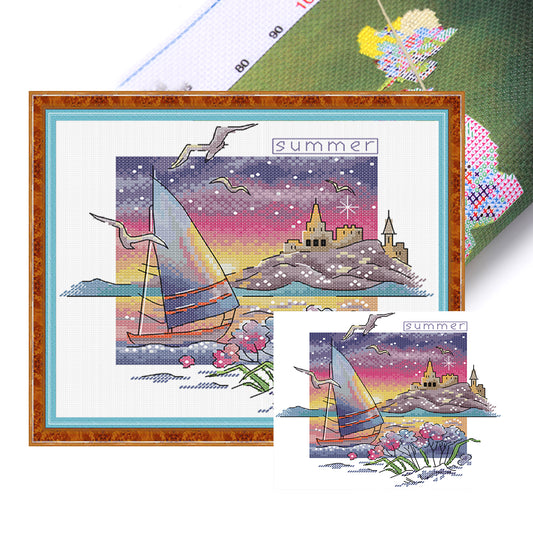 Summer - 14CT Stamped Cross Stitch 26*23CM (Joy Sunday)