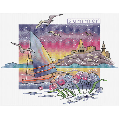 Summer - 14CT Stamped Cross Stitch 26*23CM (Joy Sunday)