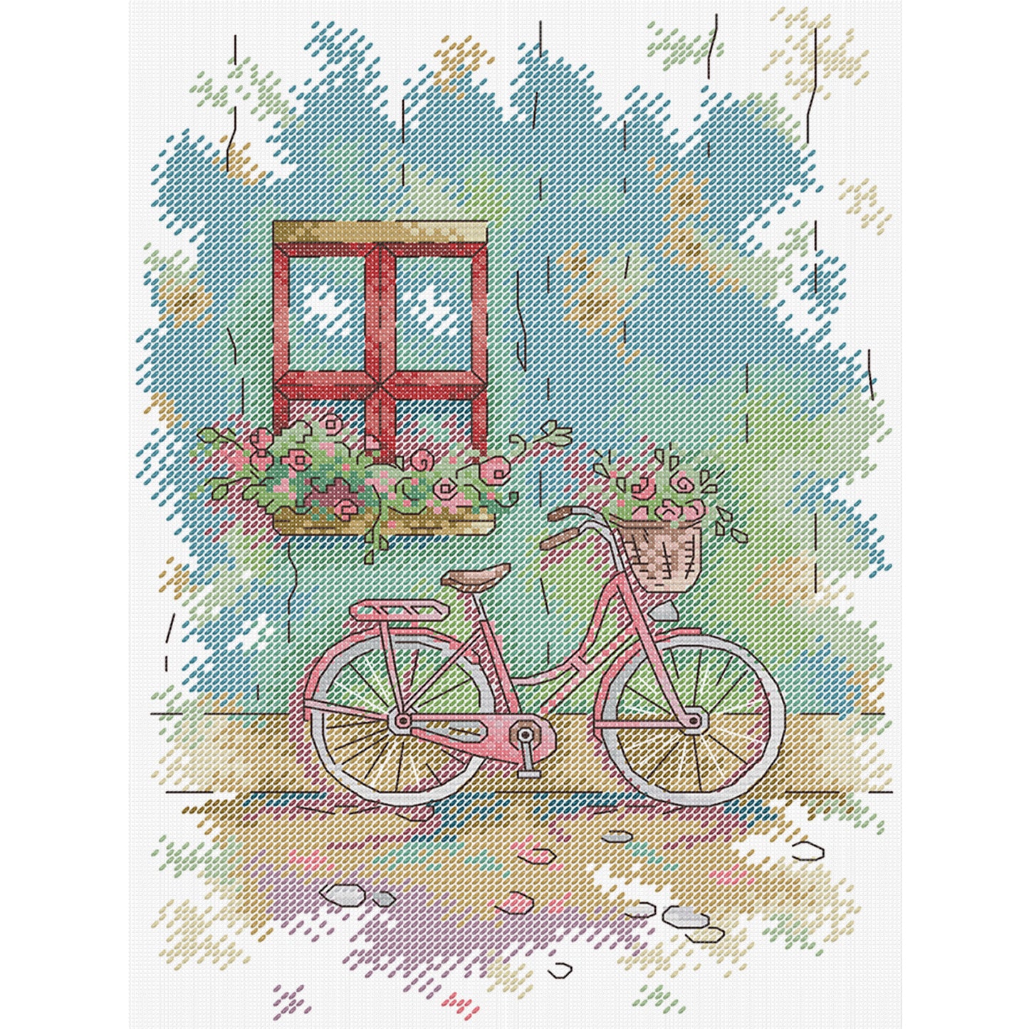 Bicycle - 14CT Stamped Cross Stitch 26*33CM (Joy Sunday)