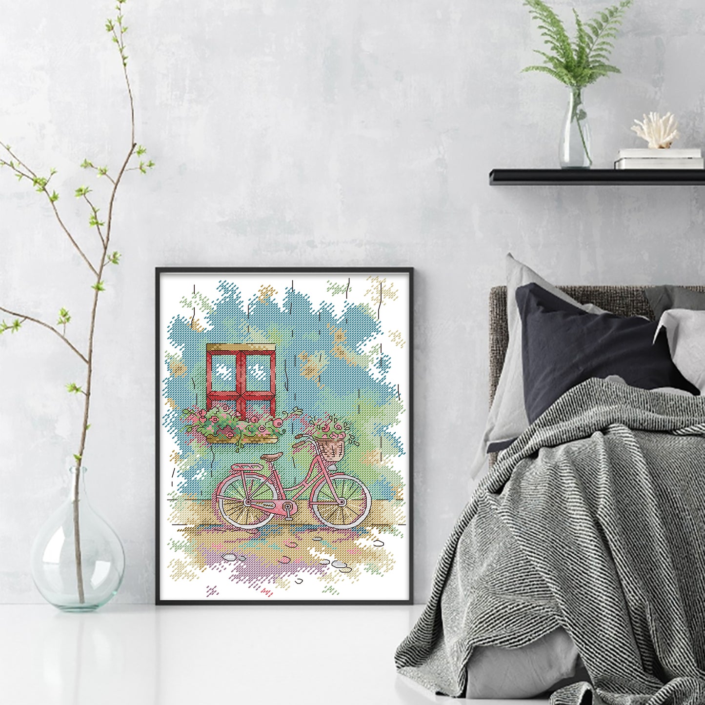 Bicycle - 14CT Stamped Cross Stitch 26*33CM (Joy Sunday)