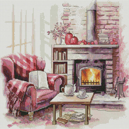 Warm Home - 14CT Stamped Cross Stitch 37*37CM (Joy Sunday)