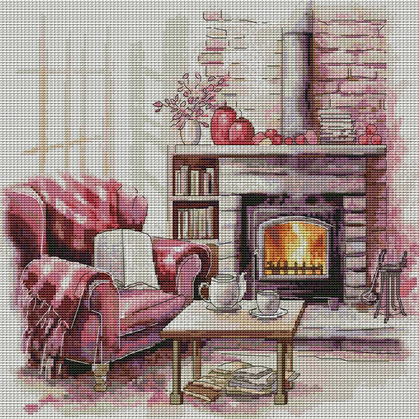 Warm Home - 14CT Stamped Cross Stitch 37*37CM (Joy Sunday)