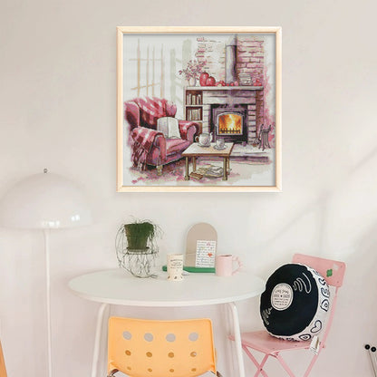 Warm Home - 14CT Stamped Cross Stitch 37*37CM (Joy Sunday)