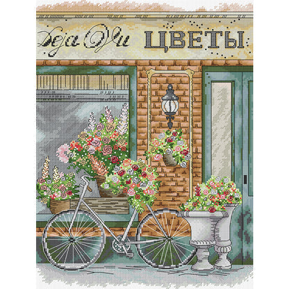 Flower Shop Five - 14CT Stamped Cross Stitch 33*43CM (Joy Sunday)