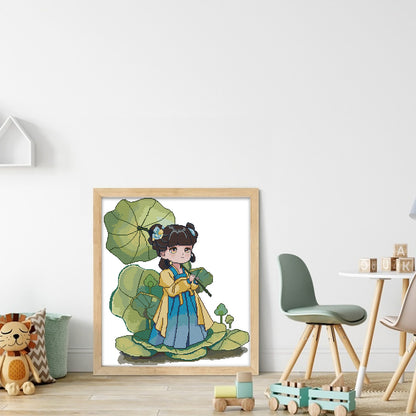 Lotus Charm - 14CT Stamped Cross Stitch 48*53CM (Joy Sunday)