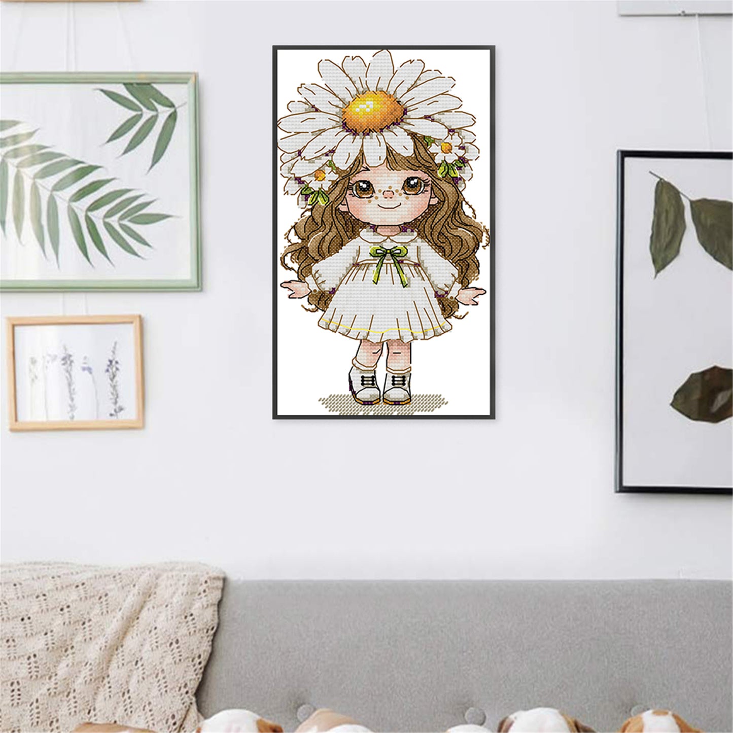 Girl With Chamomiles - 14CT Stamped Cross Stitch 16*26CM (Joy Sunday)