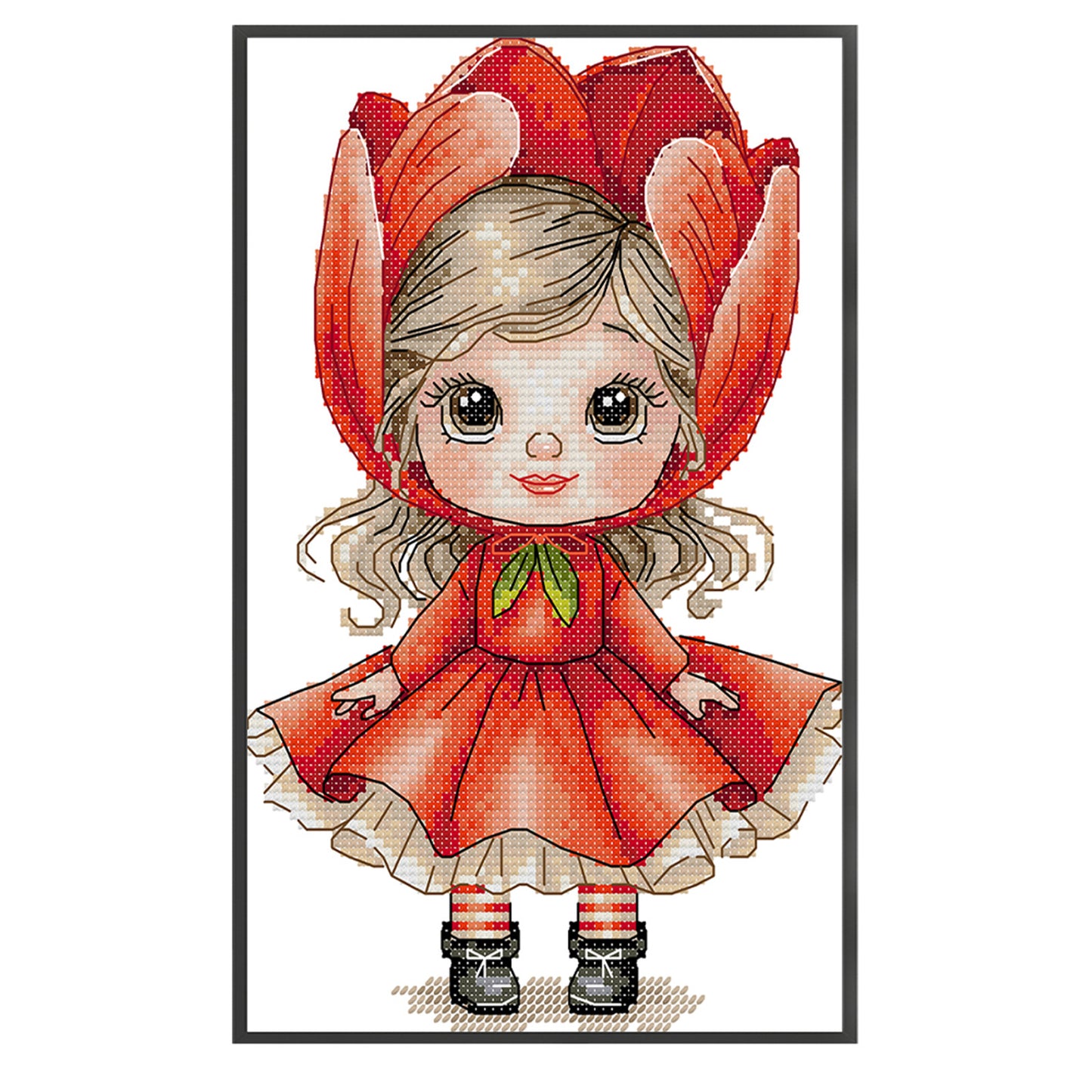 Girl With Tulips - 14CT Stamped Cross Stitch 17*27CM (Joy Sunday)