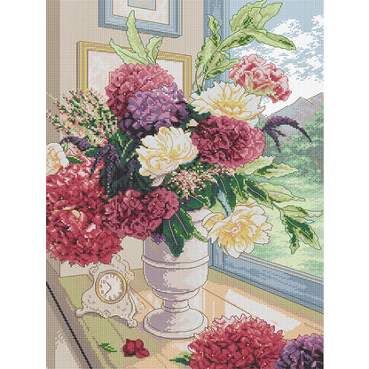 A Bouquet Of Flowers - 14CT Stamped Cross Stitch 41*54CM (Joy Sunday)