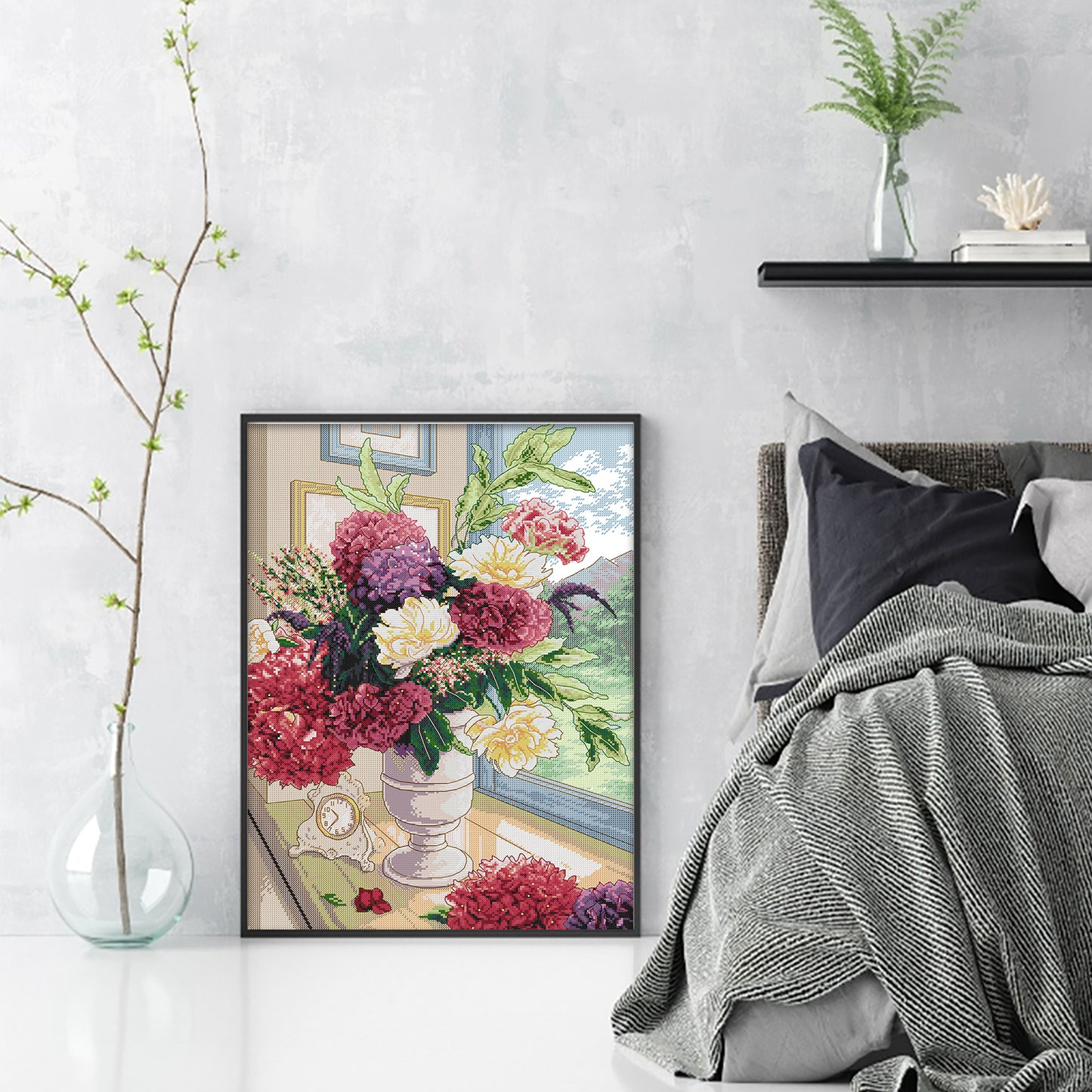 A Bouquet Of Flowers - 14CT Stamped Cross Stitch 41*54CM (Joy Sunday)