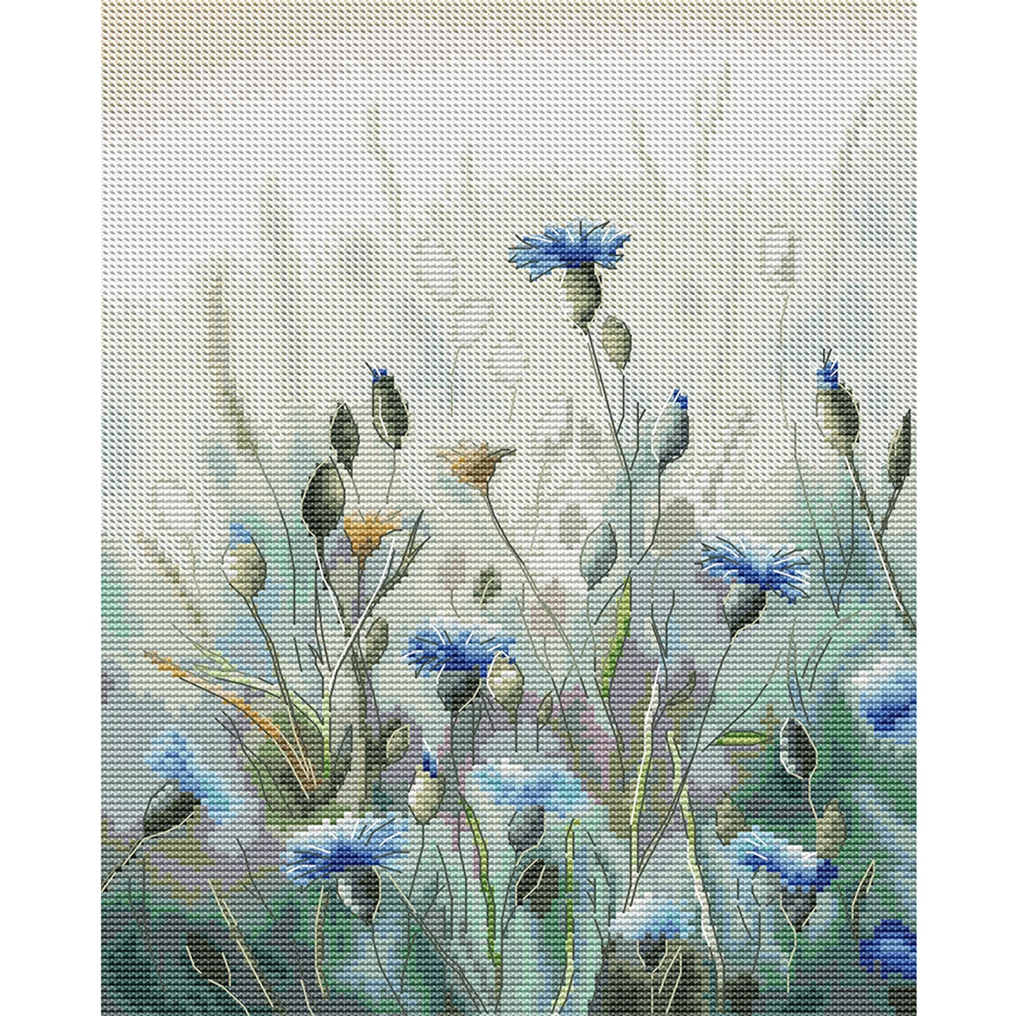 Cornflowers - 14CT Stamped Cross Stitch 28*35CM (Joy Sunday)
