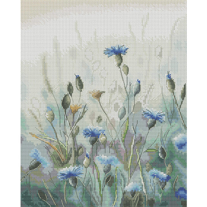 Cornflowers - 14CT Stamped Cross Stitch 28*35CM (Joy Sunday)