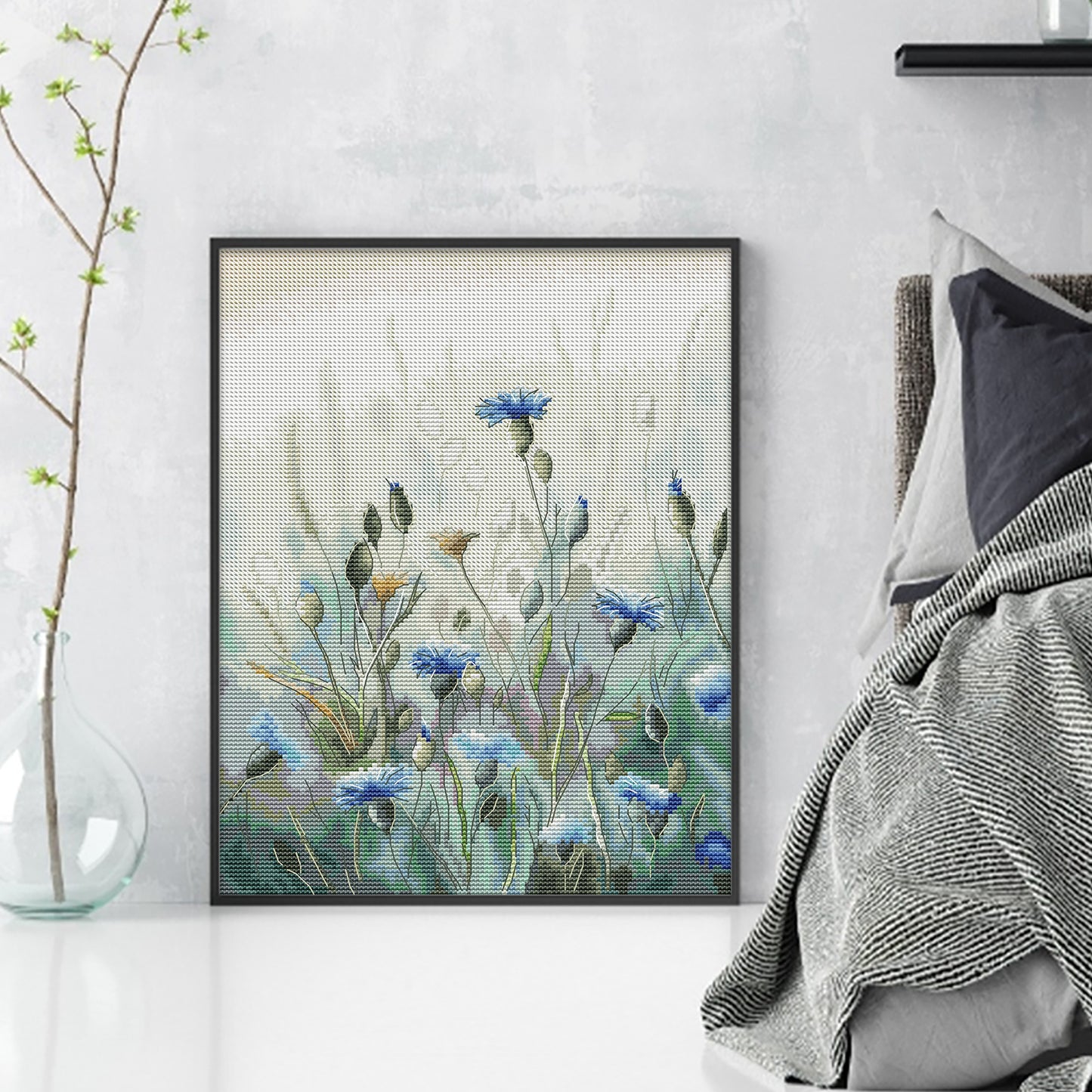 Cornflowers - 14CT Stamped Cross Stitch 28*35CM (Joy Sunday)