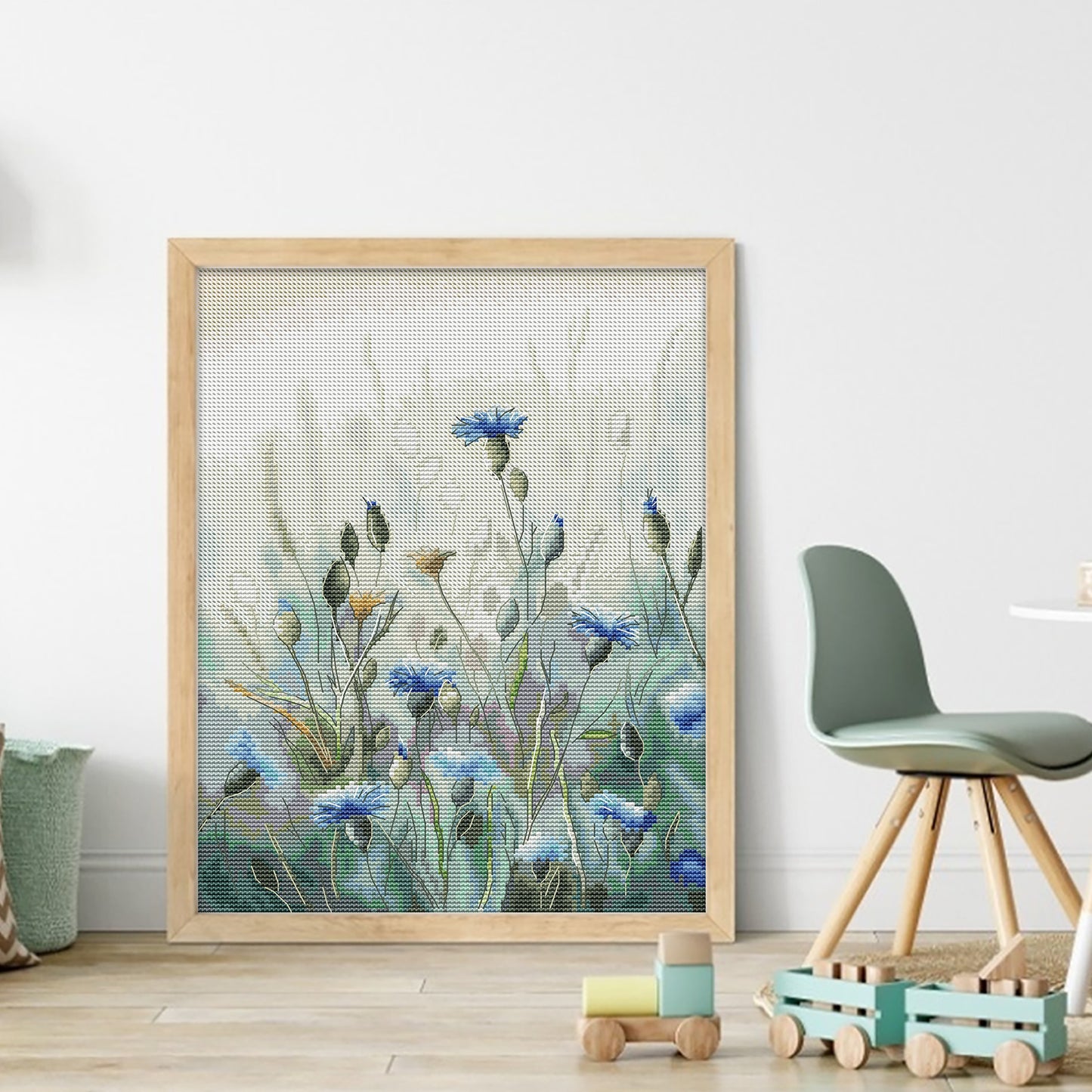 Cornflowers - 14CT Stamped Cross Stitch 28*35CM (Joy Sunday)