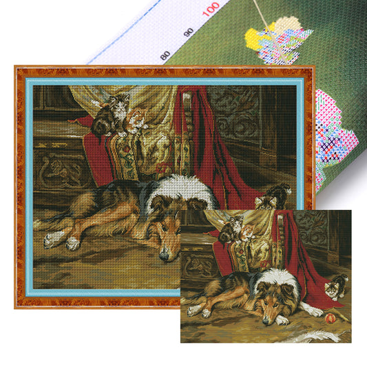 German Shepherd - 14CT Stamped Cross Stitch 66*52CM (Joy Sunday)