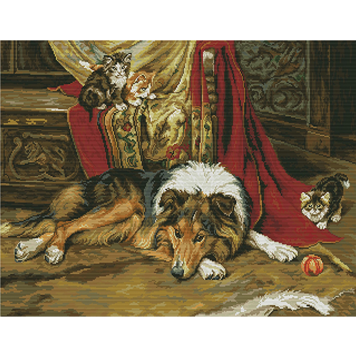 German Shepherd - 14CT Stamped Cross Stitch 66*52CM (Joy Sunday)