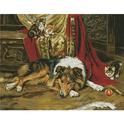 German Shepherd - 14CT Stamped Cross Stitch 66*52CM (Joy Sunday)