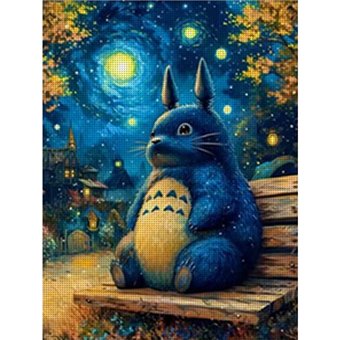 Totoro Under The Stars - 11CT Stamped Cross Stitch 50*68CM (Mona Lisa Brand)