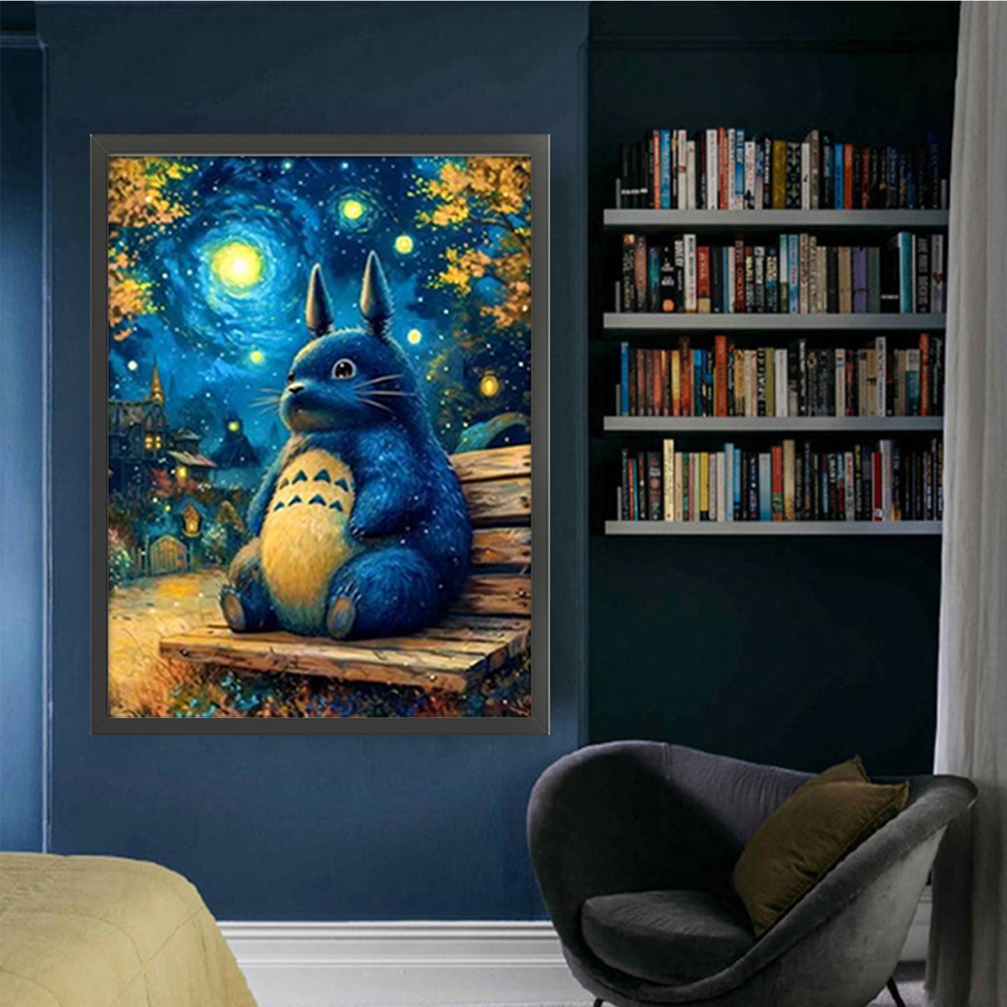 Totoro Under The Stars - 11CT Stamped Cross Stitch 50*68CM (Mona Lisa Brand)
