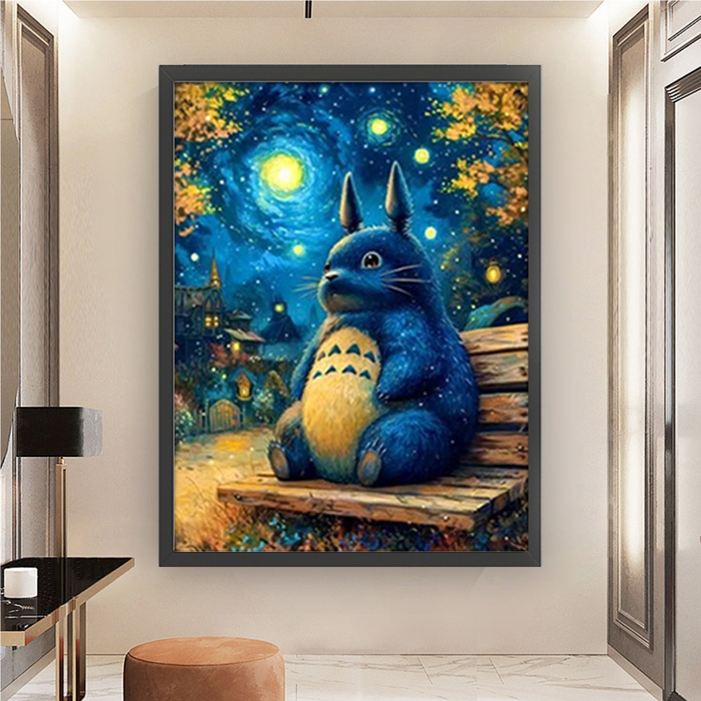Totoro Under The Stars - 11CT Stamped Cross Stitch 50*68CM (Mona Lisa Brand)