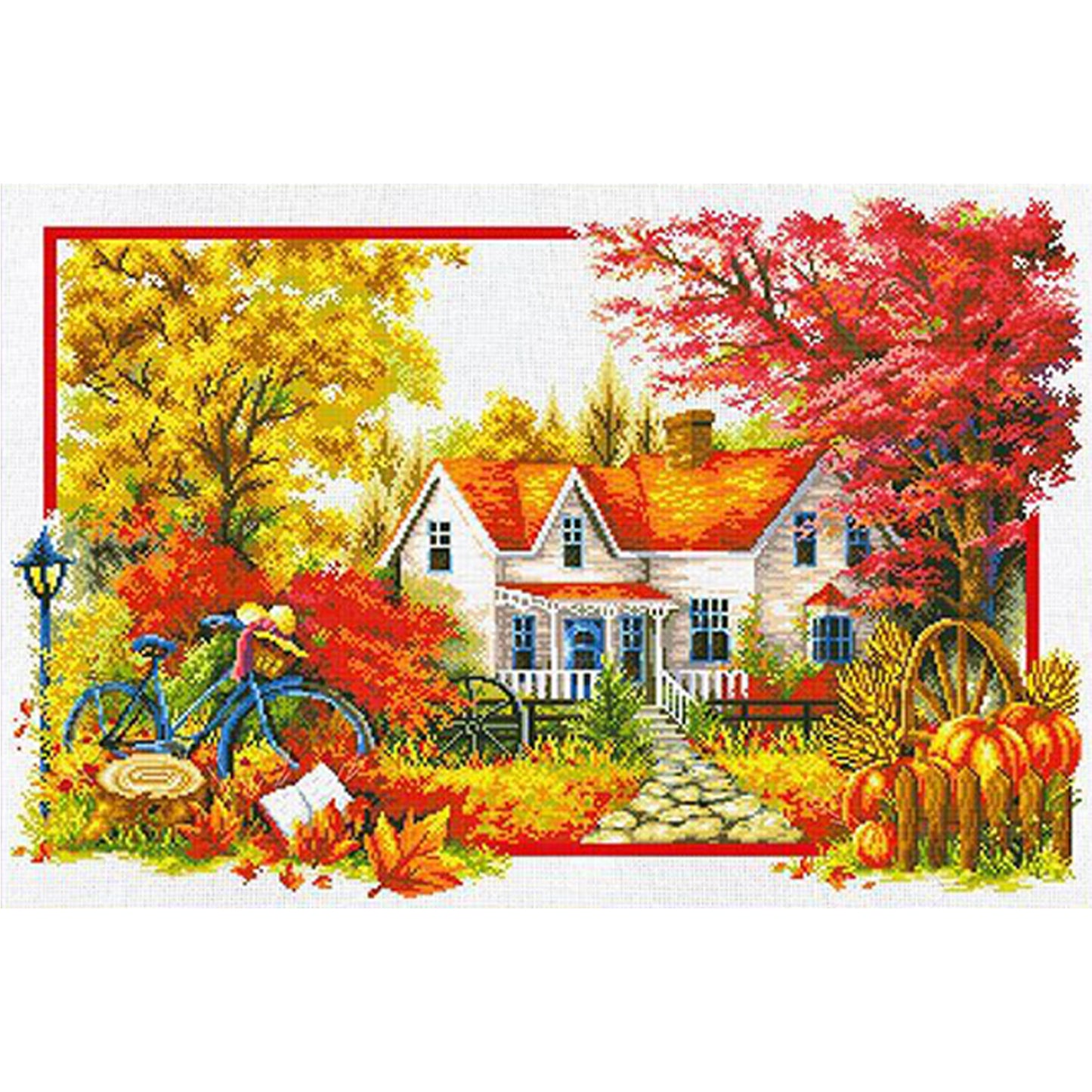 4Pcs Spring, Summer, Autumn, Winter - 11CT Stamped Cross Stitch 85*60CM (Mona Lisa Brand)