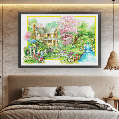 4Pcs Spring, Summer, Autumn, Winter - 11CT Stamped Cross Stitch 85*60CM (Mona Lisa Brand)