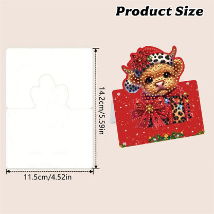 6 Packs Christmas Cow DIY Diamond Painting Greeting Cards for Adults Gifts