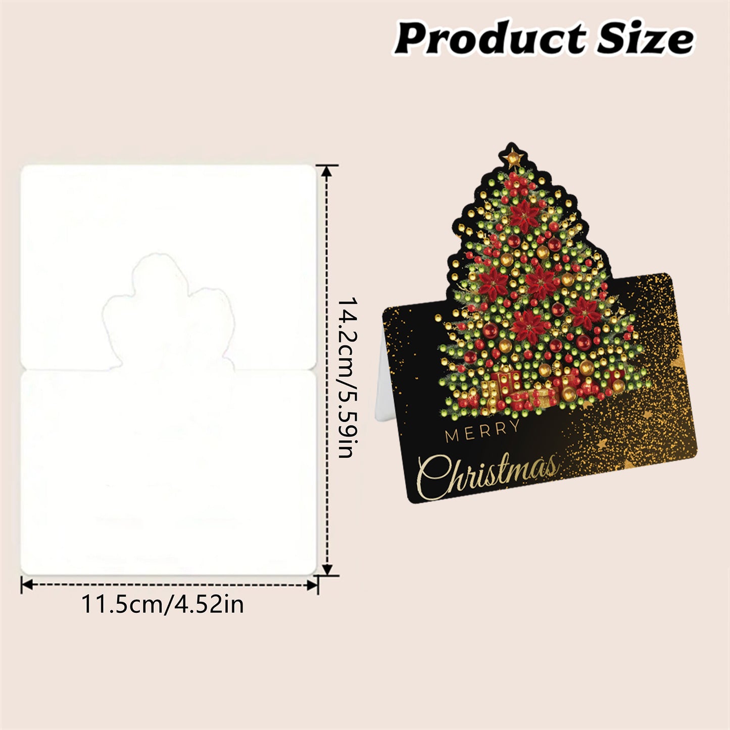 6 Packs Christmas Elements 1 DIY Diamond Painting Greeting Cards for Adults Gift