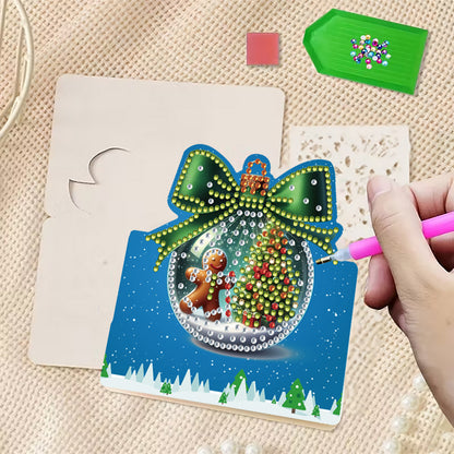 6 Packs Christmas Ball DIY Diamond Painting Greeting Cards for Adults Gifts