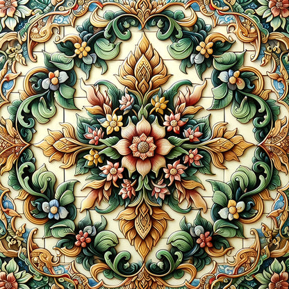 Floral Datura - Full Round Drill Diamond Painting 40*40CM