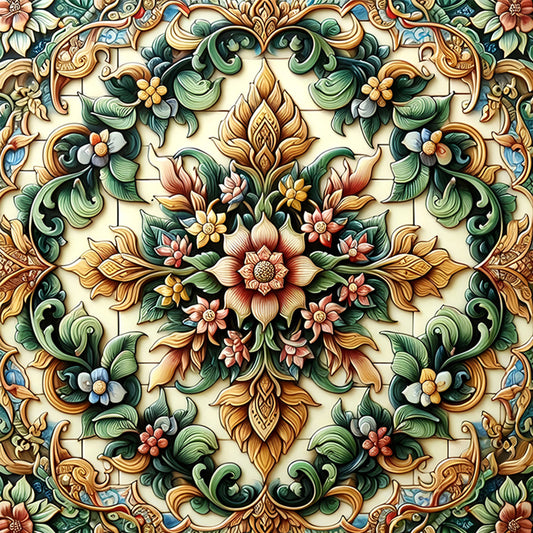 Floral Datura - Full Round Drill Diamond Painting 40*40CM