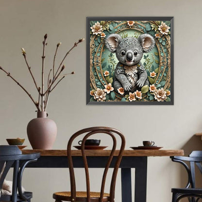 Floral Koala - Full Round Drill Diamond Painting 40*40CM