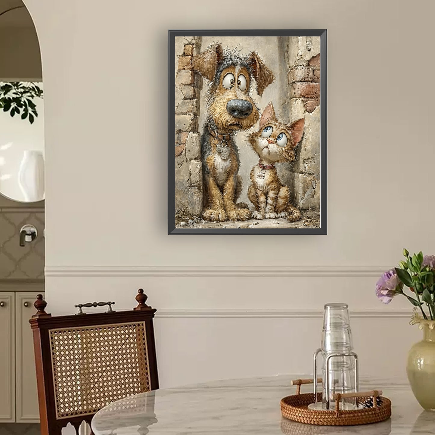 Cute Cats And Dogs - Full Round Drill Diamond Painting 30*40CM