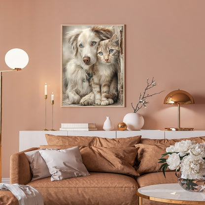 Cute Cats And Dogs - Full Round Drill Diamond Painting 30*40CM