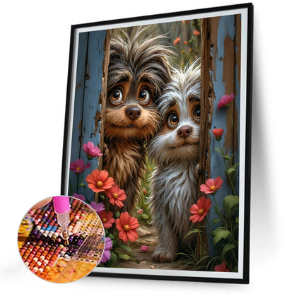 Cute Dogs - Full Round Drill Diamond Painting 30*40CM