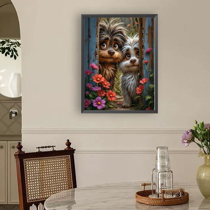 Cute Dogs - Full Round Drill Diamond Painting 30*40CM