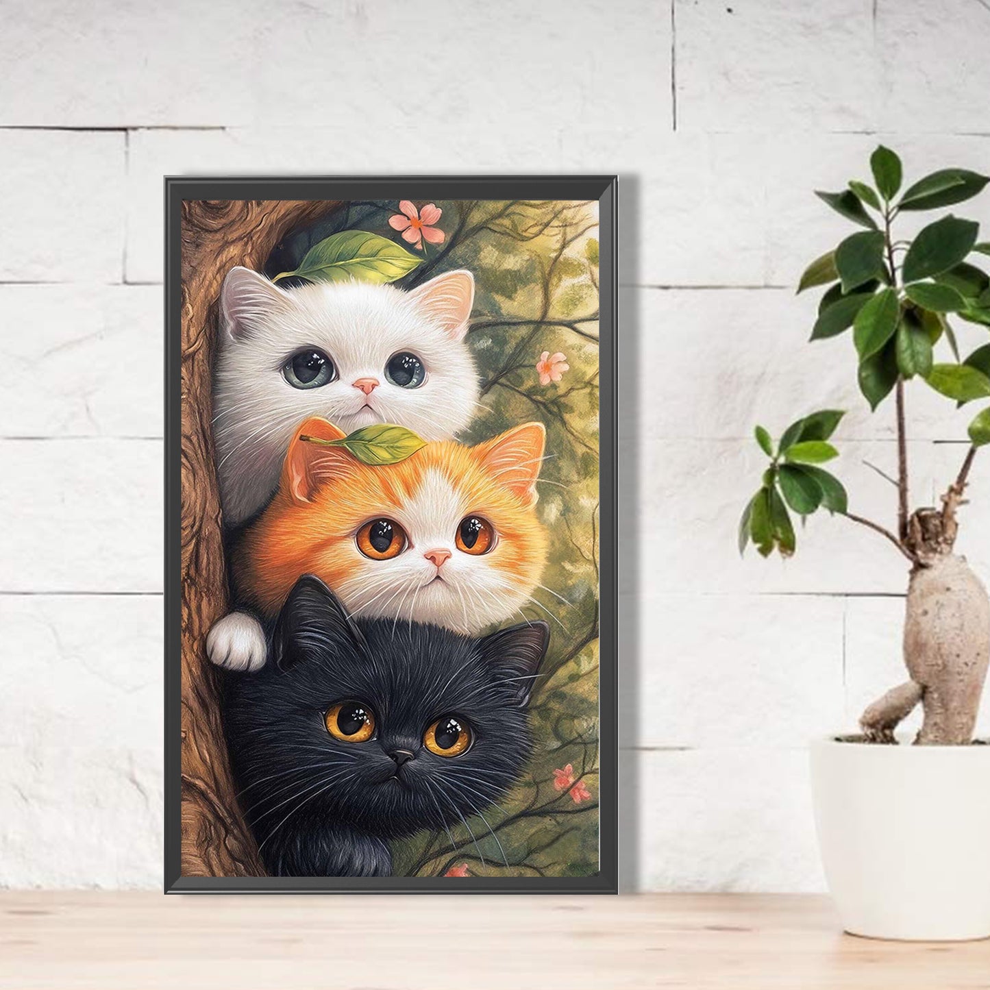 Tricolor Kitten - Full Round Drill Diamond Painting 30*50CM