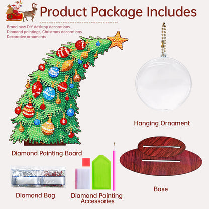 Photo Xmas Tree DIY 2D Flat Wooden Desktop Diamond Art Kit Home Table Decor (B)