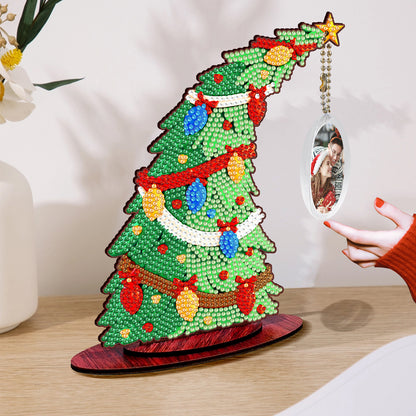 Christmas Tree DIY 2D Flat Wooden Desktop Diamond Art Kit for Adults Beginner(S)