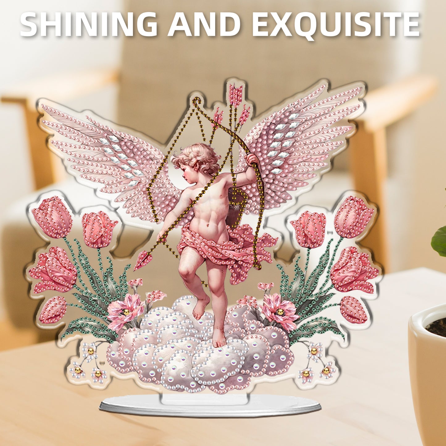 2D Flat DIY Angel Acrylic Diamond Painting Tabletop Ornaments Kit Home Decor