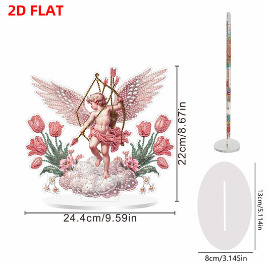 2D Flat DIY Angel Acrylic Diamond Painting Tabletop Ornaments Kit Home Decor