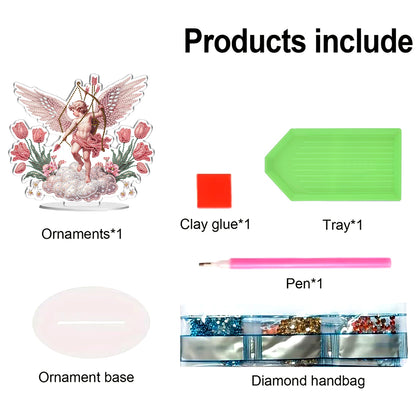 2D Flat DIY Angel Acrylic Diamond Painting Tabletop Ornaments Kit Home Decor